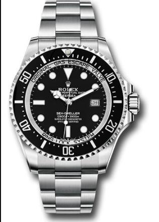 Replica Rolex Oystersteel Deepsea Watch 136660 Black Dial Oyster Bracelet